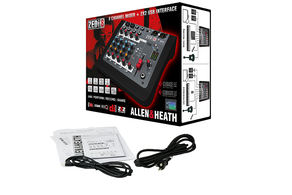 Allen & Heath ZEDi-8 8-Channel Live + USB Recording Mixer - Allen & Heath | Bellalite