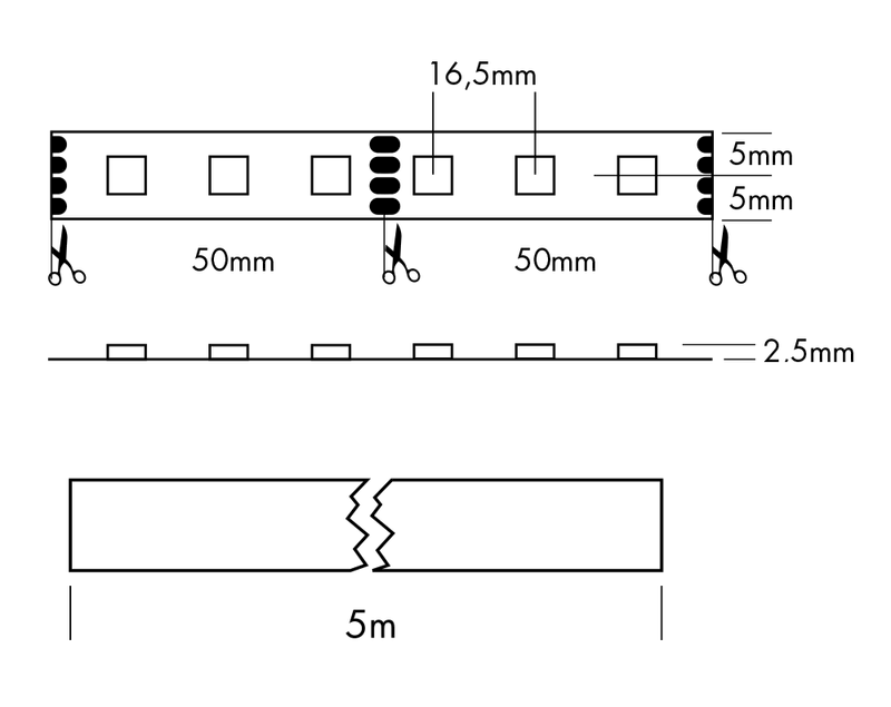 Flex Strip Digital 60 Seg - 12V, per meter 12V - PROLED | Bellalite