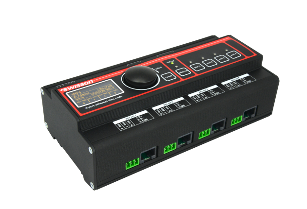 Swisson DIN Rail Ethernet DMX Node XND-4D - Swisson | Bellalite