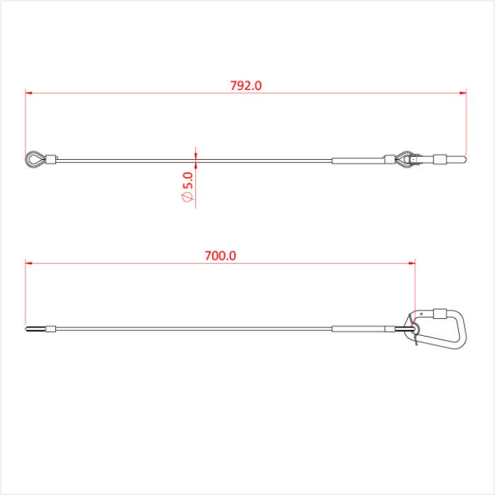 Doughty Säkerhetswire 75kg TV BBC Specification 5mm x 70cm Svart - Doughty | Bellalite Doughty Säkerhetswire 75kg TV BBC Specification 5mm x 70cm Svart - Doughty | Bellalite