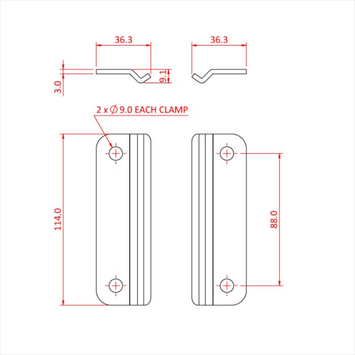Doughty Studio Rail 80 Clamps 2st - Doughty | Bellalite Doughty Studio Rail 80 Clamps 2st - Doughty | Bellalite