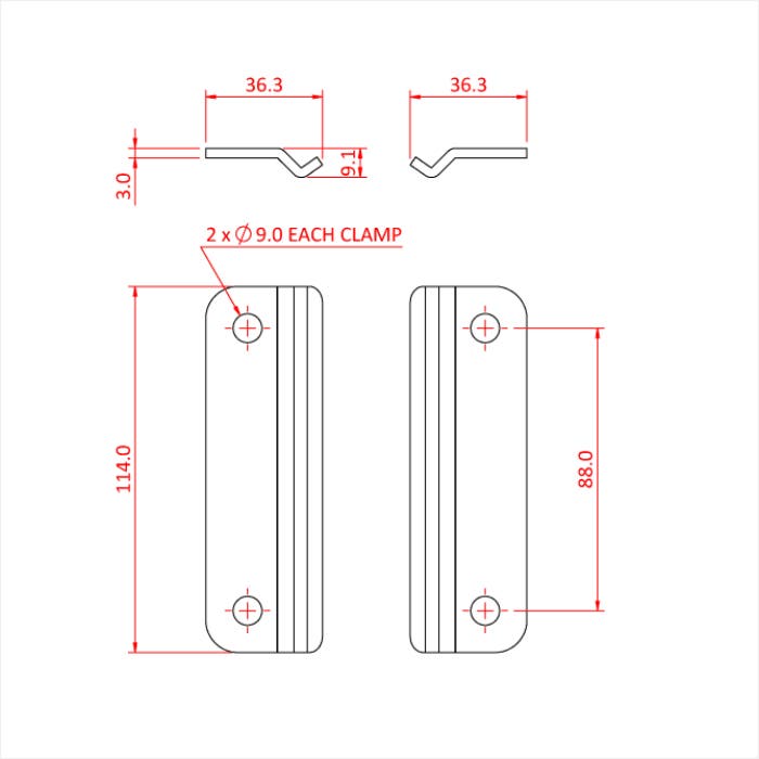 Doughty Studio Rail 80 Clamps 2st - Doughty | Bellalite Doughty Studio Rail 80 Clamps 2st - Doughty | Bellalite