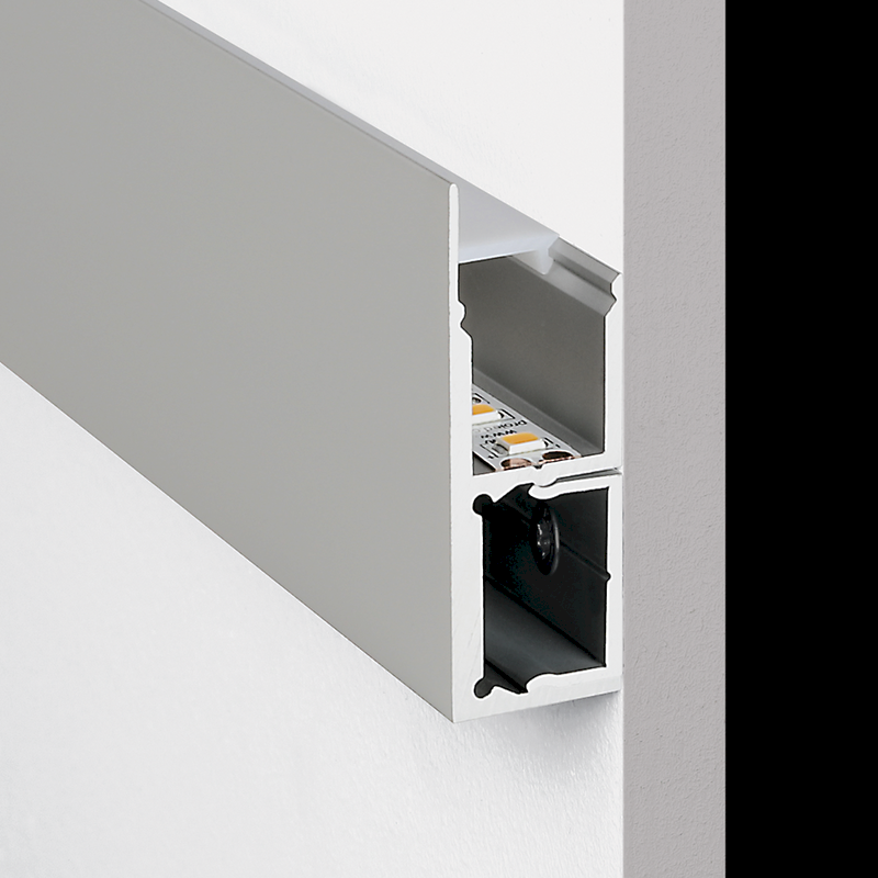 Aluminiumprofil S-Line Wall Square, per meter Vit - PROLED | Bellalite