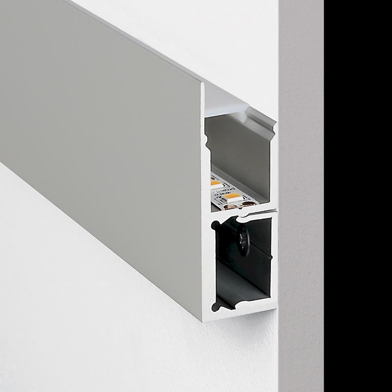 Aluminiumprofil S-Line Wall Square, per meter Vit - PROLED | Bellalite Aluminiumprofil S-Line Wall Square, per meter Vit - PROLED | Bellalite