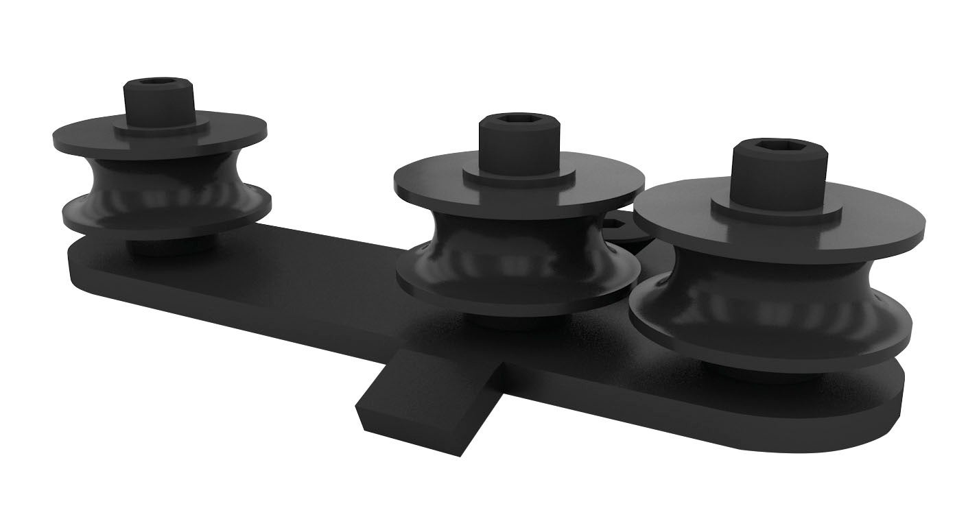 Eurotrack - Rope Guide 3 Wheels  Svart - Wentex | Bellalite