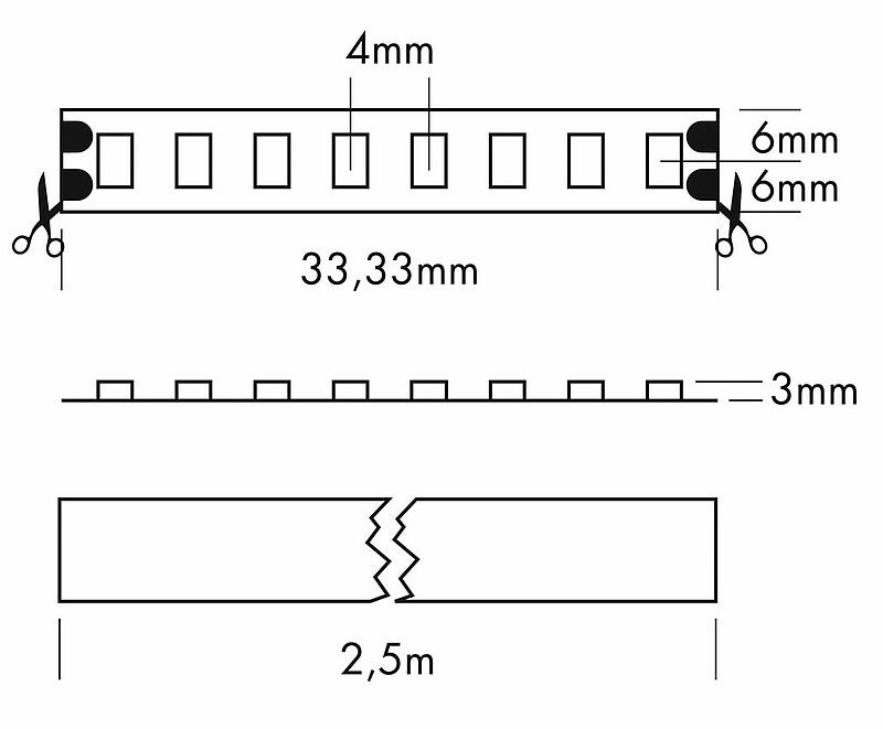 Flex Strip IP53 1200 HE+ Mono G2, per meter 2400 K - PROLED | Bellalite