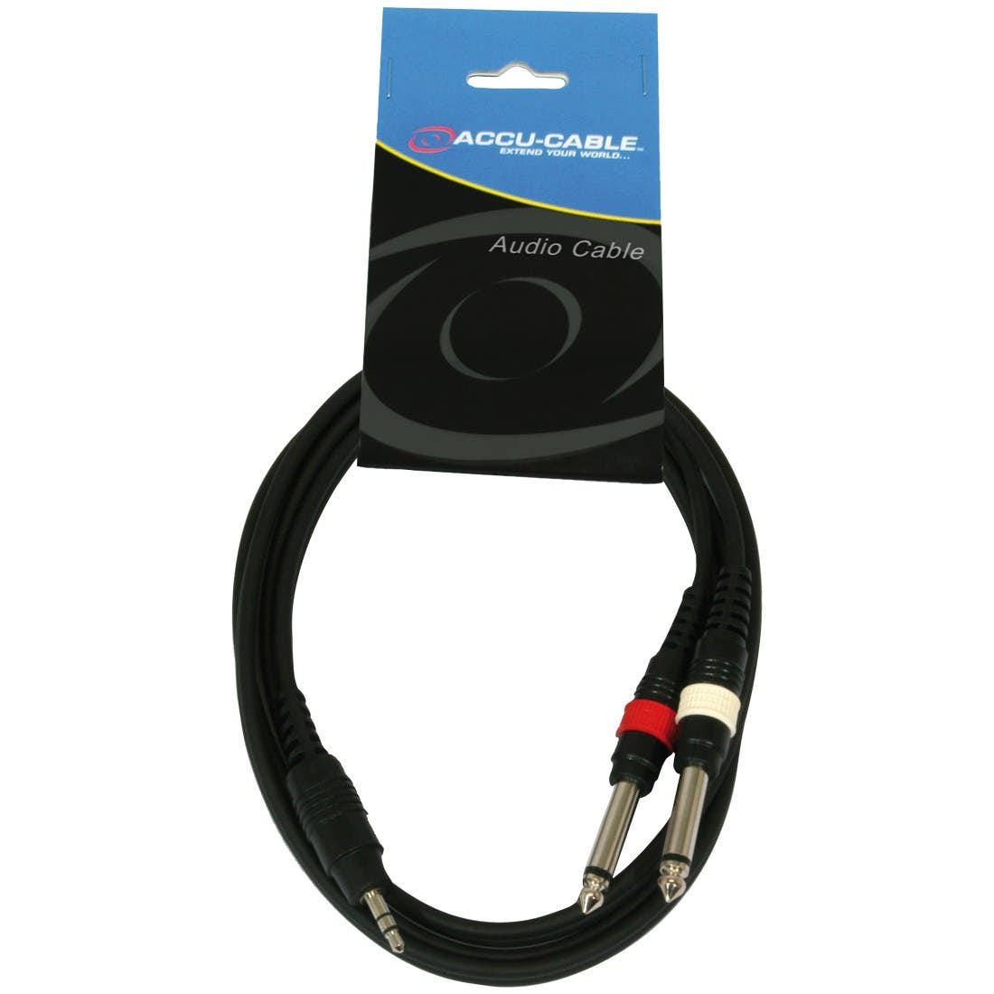 Adapterkabel 1x 3,5mm Stereo - 2x 6,3mm Mono 1,5m - ADJ | Bellalite Adapterkabel 1x 3,5mm Stereo - 2x 6,3mm Mono 1,5m - ADJ | Bellalite