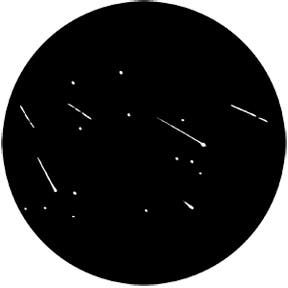 Shooting Stars Metallgobo, E-Size (37,5mm) - Rosco | Bellalite Shooting Stars Metallgobo, E-Size (37,5mm) - Rosco | Bellalite