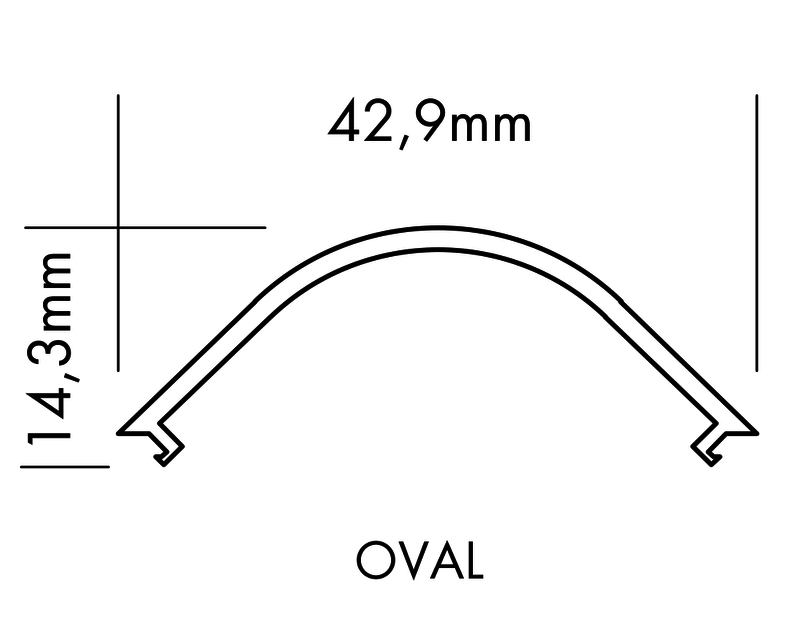 Plastic Cover C-Line Oval, 2m Klar - PROLED | Bellalite