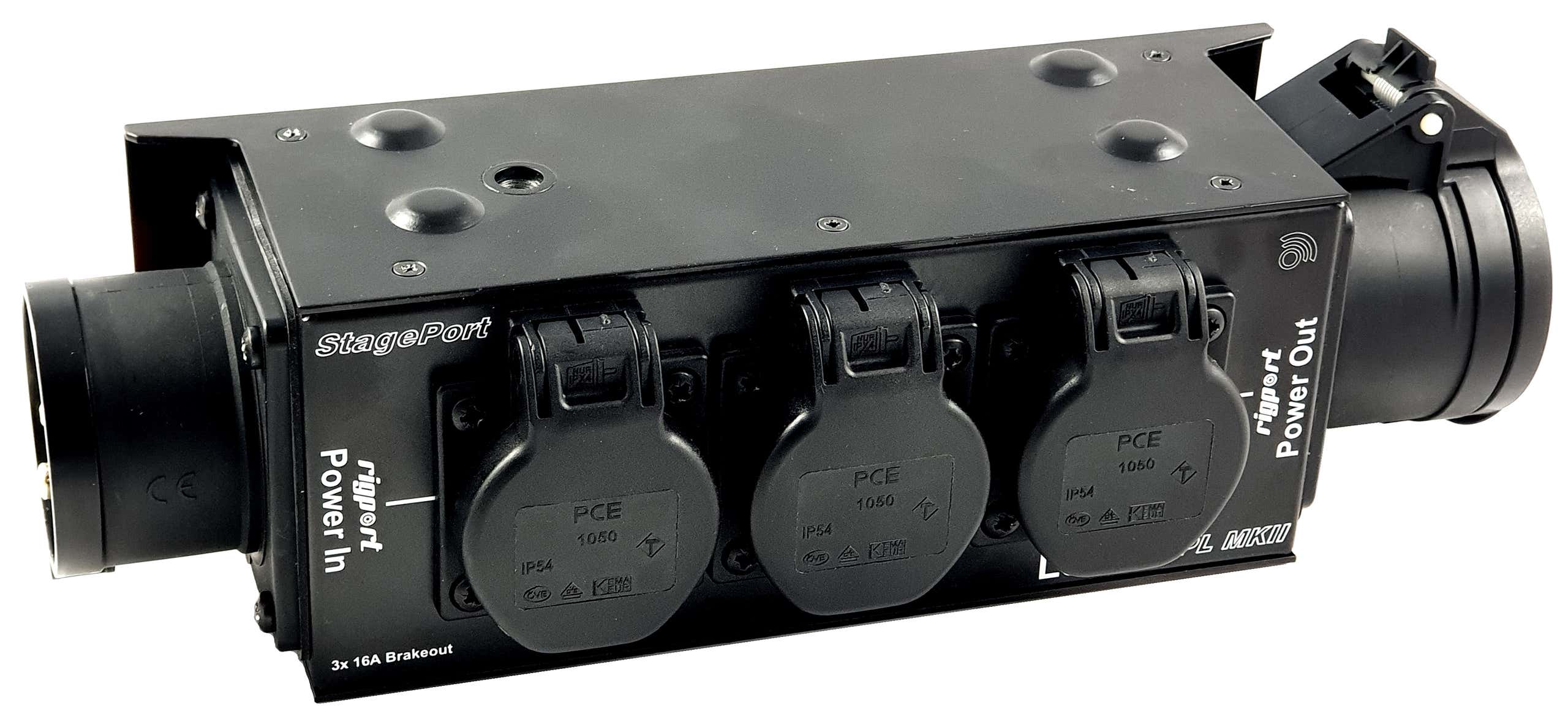 StagePort RPL16S-MKII CEE16 5P IN / 3x Schuko + CEE16 UT - Rigport | Bellalite StagePort RPL16S-MKII CEE16 5P IN / 3x Schuko + CEE16 UT - Rigport | Bellalite
