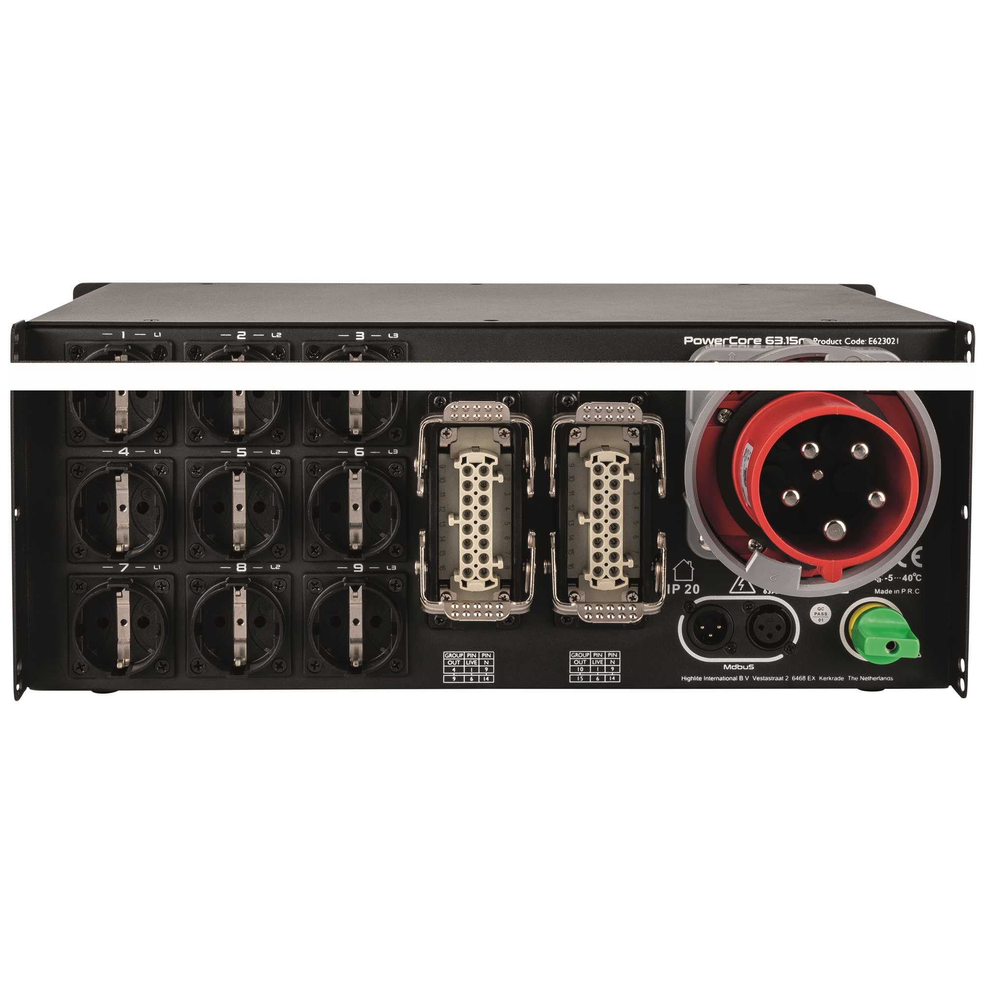 PowerCore 63.15m 9x Schuko + 2x 16-Pin Multi - Showgear | Bellalite