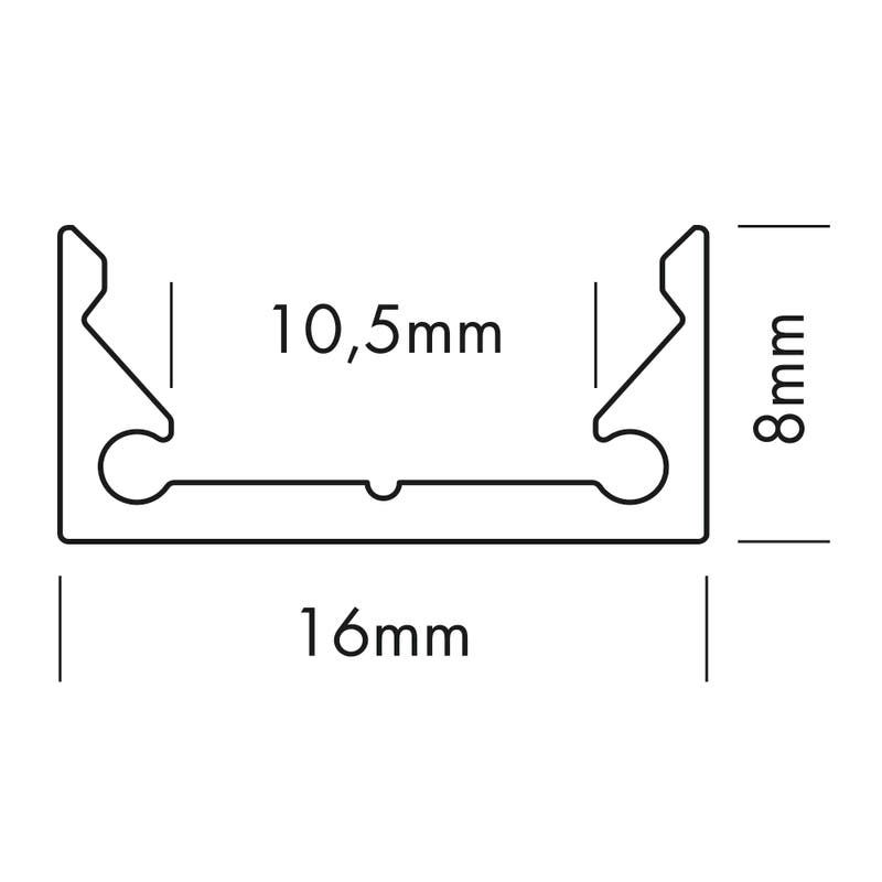 Aluminiumprofil S-Line Curve, 3m Alu - PROLED | Bellalite Aluminiumprofil S-Line Curve, 3m Alu - PROLED | Bellalite
