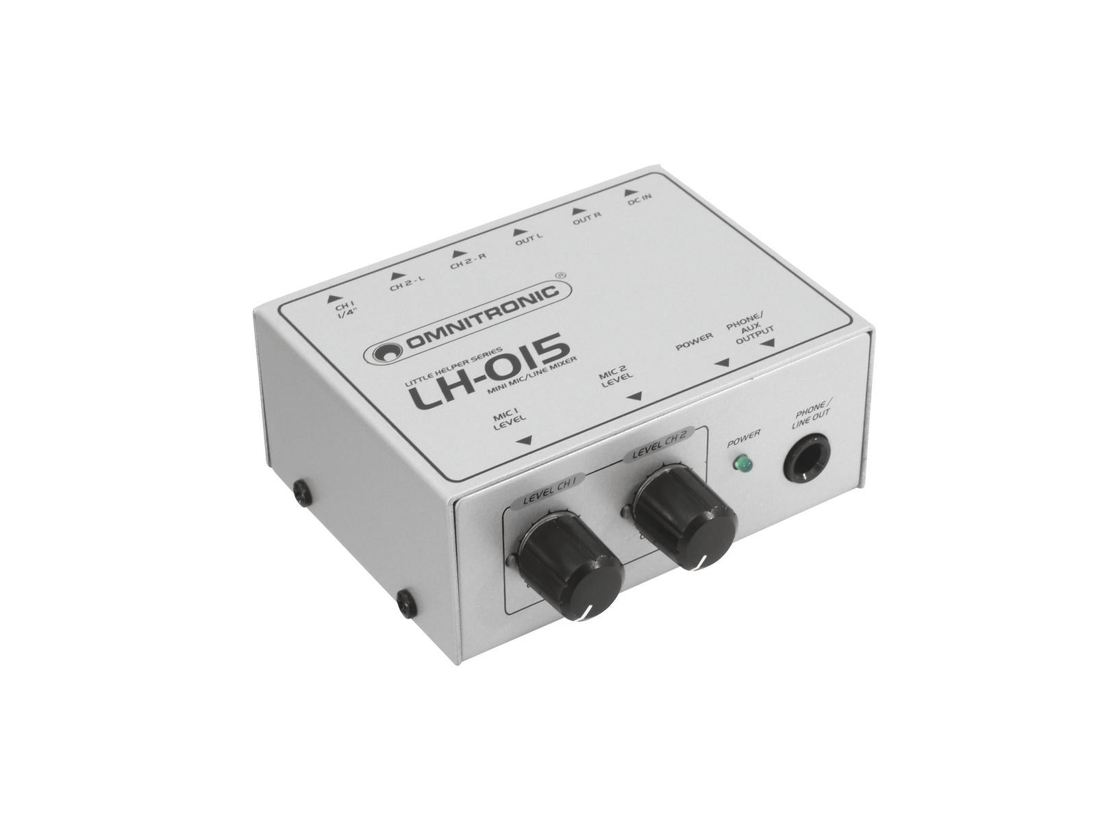 Little Helper LH-015 2-Channel Mic/Line Mixer  - Omnitronic | Bellalite