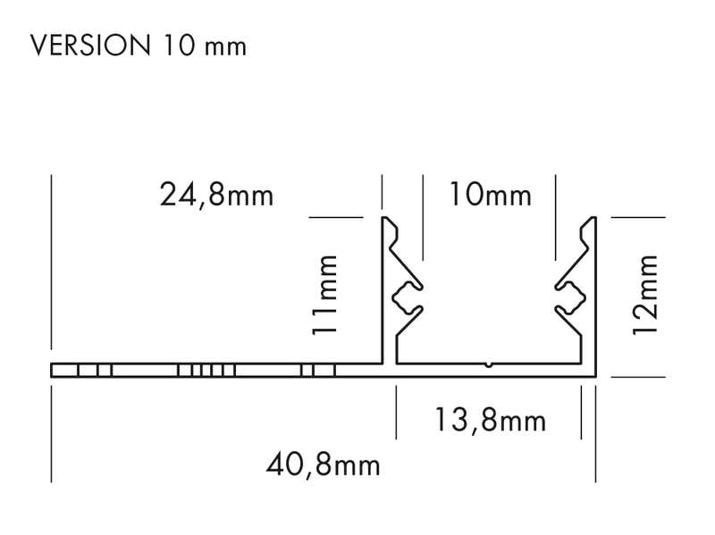 Aluminiumprofil S-Line Tiles 10mm, 3m Alu - PROLED | Bellalite Aluminiumprofil S-Line Tiles 10mm, 3m Alu - PROLED | Bellalite