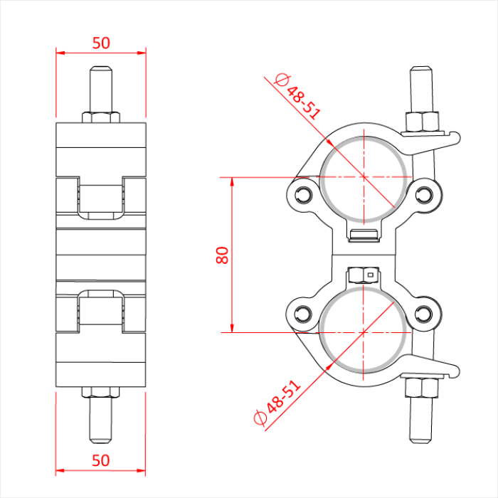 Doughty Lightweight Parallel Coupler 48mm - 51mm, Blank - Doughty | Bellalite