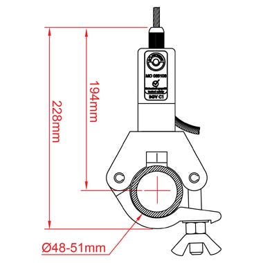 Reutlinger 80SV II ZW m. T57010 Clamp 6mm - 190kg / 8mm - 330kg - Doughty | Bellalite Reutlinger 80SV II ZW m. T57010 Clamp 6mm - 190kg / 8mm - 330kg - Doughty | Bellalite