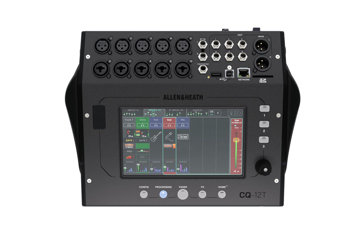 Allen & Heath CQ12T 12ch digital mixer 7” Touchscreen 10 mic/line 2FX - Allen & Heath | Bellalite Allen & Heath CQ12T 12ch digital mixer 7” Touchscreen 10 mic/line 2FX - Allen & Heath | Bellalite