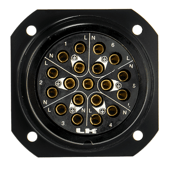 LKS 19-Pin Socapex Style Crimp Chassihona - LK Connectors | Bellalite