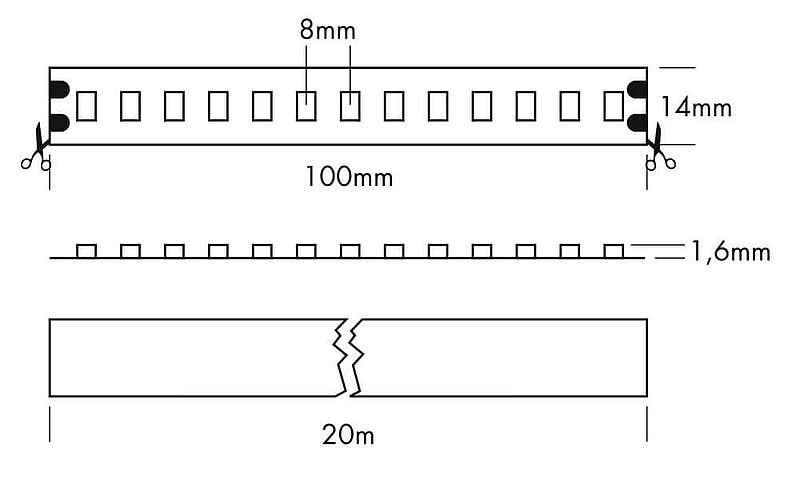 Flex Strip XTEND, per meter 2700K - PROLED | Bellalite Flex Strip XTEND, per meter 2700K - PROLED | Bellalite