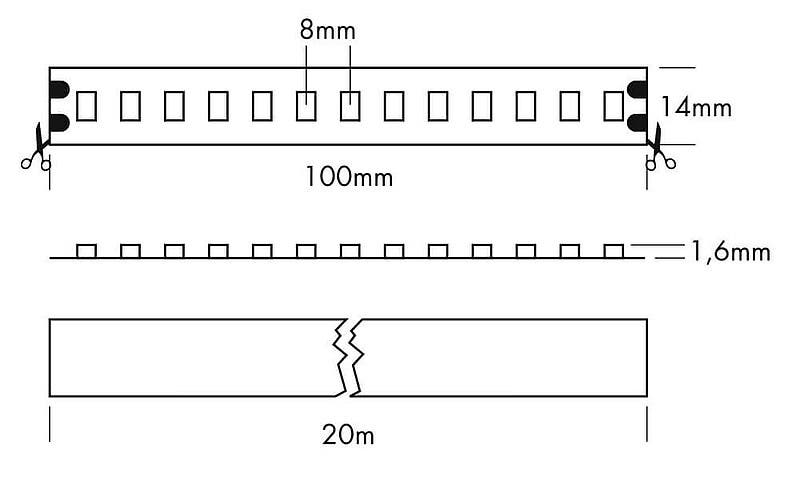 Flex Strip XTEND, per meter 2700K - PROLED | Bellalite Flex Strip XTEND, per meter 2700K - PROLED | Bellalite