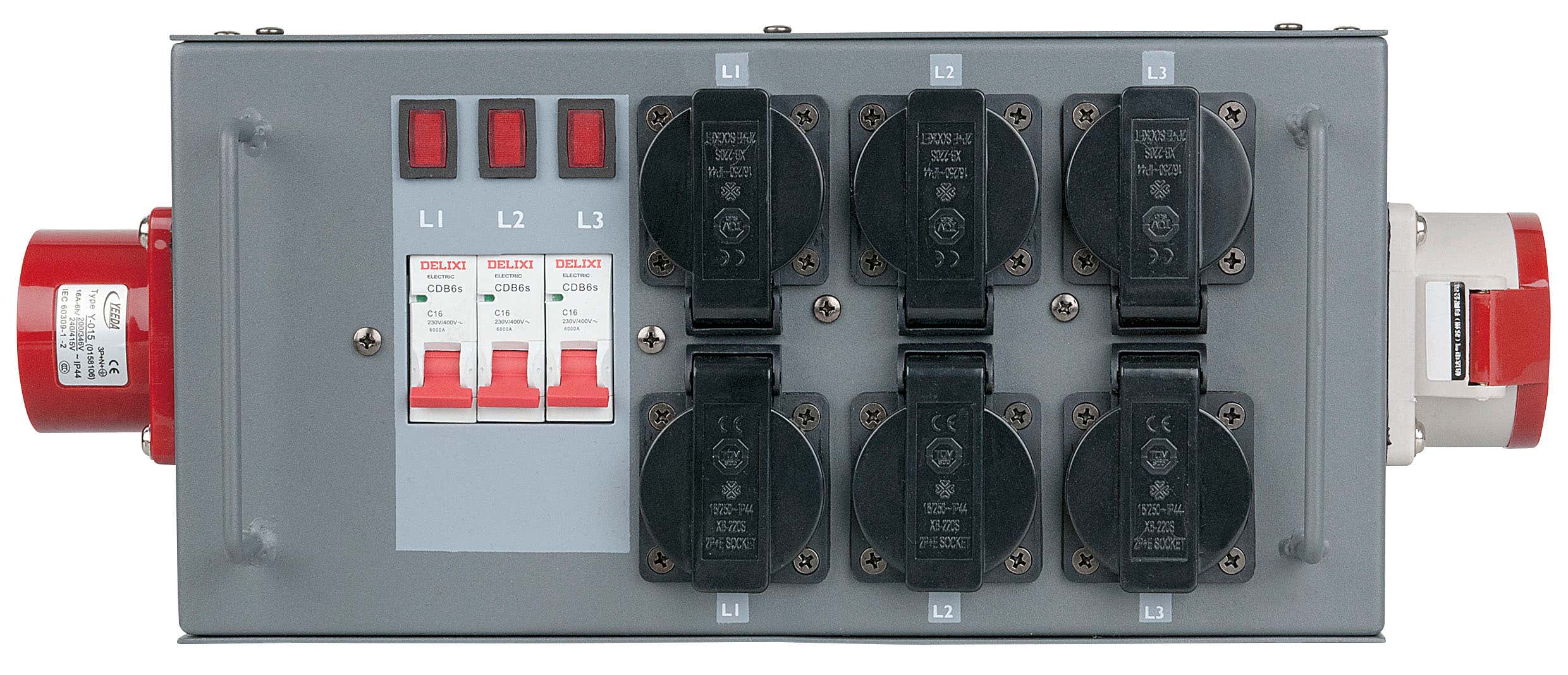 Powersplit 16 16A CEE 5P / 6x Schuko + 16A CEE 5P - Showgear | Bellalite Powersplit 16 16A CEE 5P / 6x Schuko + 16A CEE 5P - Showgear | Bellalite