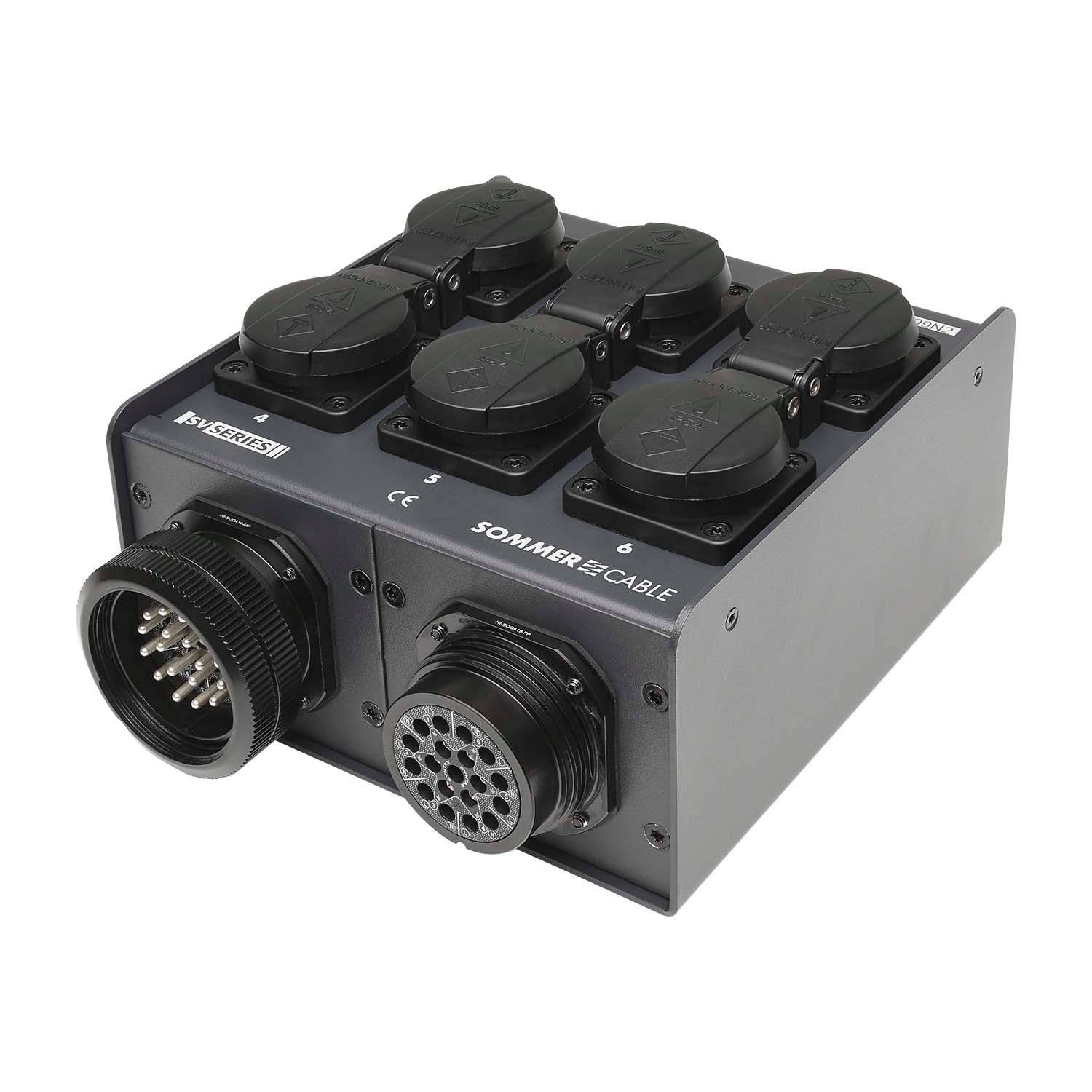 Sommer Cable Uttagsbox Socapex IN / 6x Schuko + Socapex UT - Sommer Cable | Bellalite