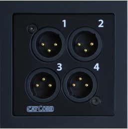 CatCore Wallmount Panel XLR Svart IDC-Terminal / 4x XLR 3-Pin Hane - CatCore | Bellalite CatCore Wallmount Panel XLR Svart IDC-Terminal / 4x XLR 3-Pin Hane - CatCore | Bellalite