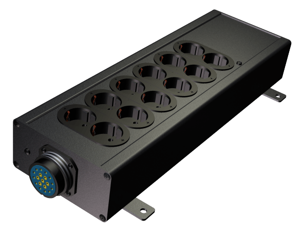 Uttagsbox Hexi Plint/Schuko/Socapex - HEXI | Bellalite