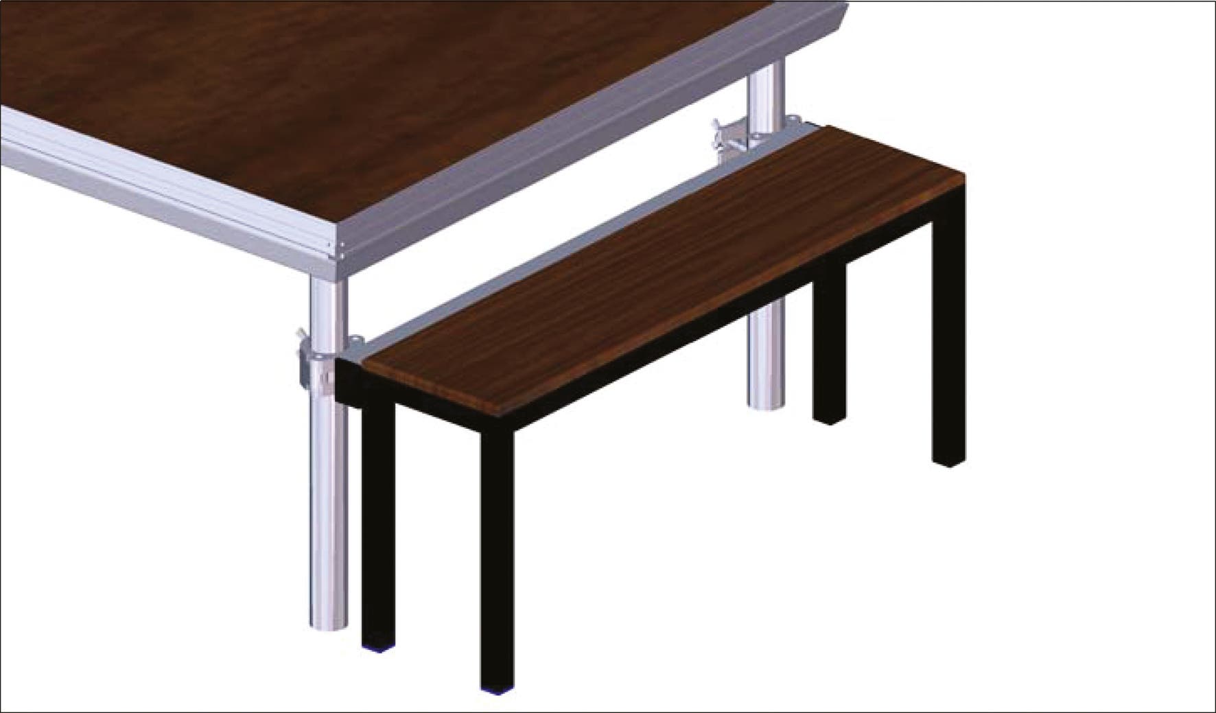 EasyStair Modular Stair To Deck Connector 1m 1m - Prolyte | Bellalite EasyStair Modular Stair To Deck Connector 1m 1m - Prolyte | Bellalite