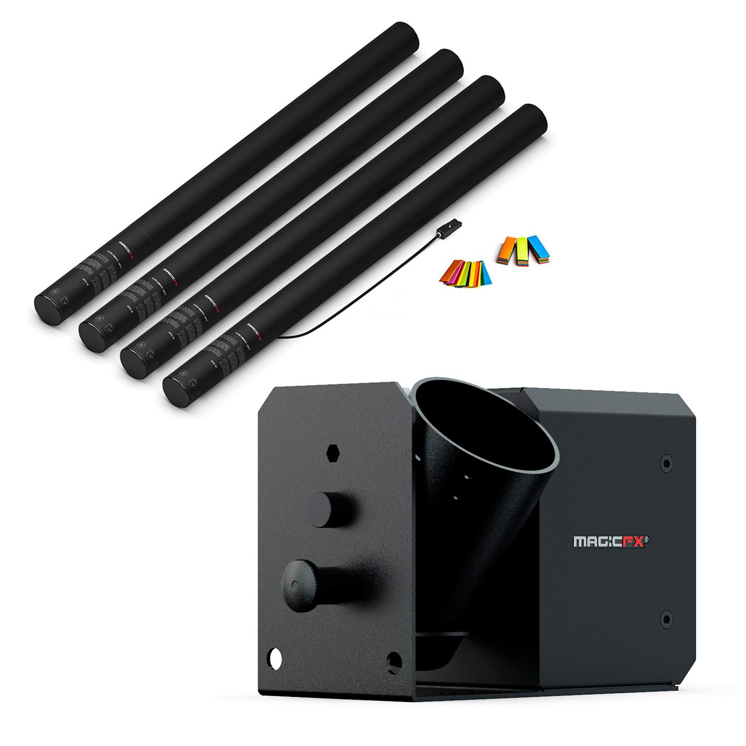 MAGICFX® POWERSHOT II + 4x Electric Confetti Cannon 80cm Multicolour - MagicFX | Bellalite