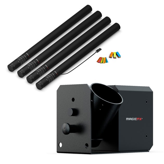 MAGICFX® POWERSHOT II + 4x Electric Confetti Cannon 80cm Multicolour - MagicFX | Bellalite MAGICFX® POWERSHOT II + 4x Electric Confetti Cannon 80cm Multicolour - MagicFX | Bellalite