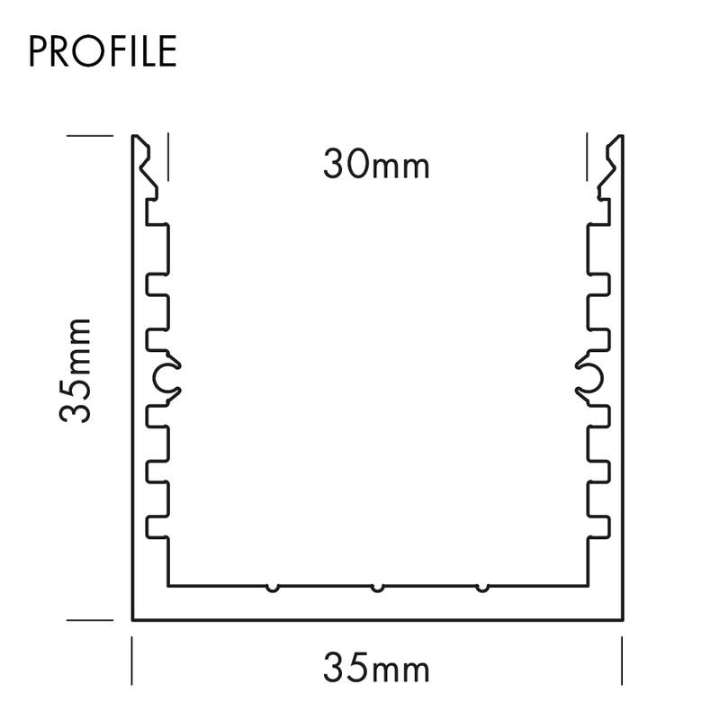 Aluminiumprofil SQ-Line Standard, 5m Alu - PROLED | Bellalite Aluminiumprofil SQ-Line Standard, 5m Alu - PROLED | Bellalite