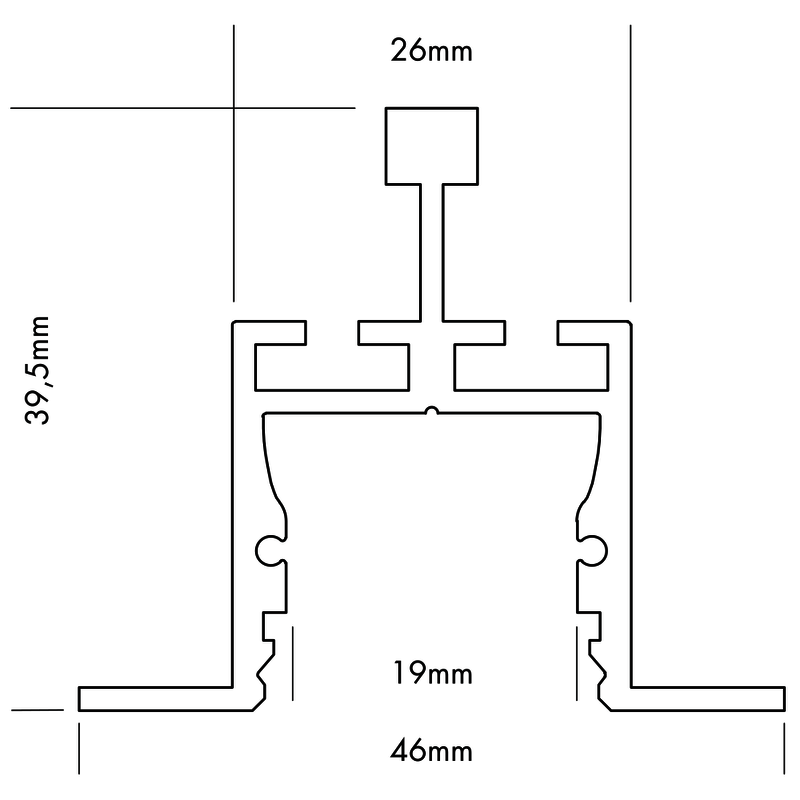 Aluminiumprofil M-Line Grid, 2m - PROLED | Bellalite