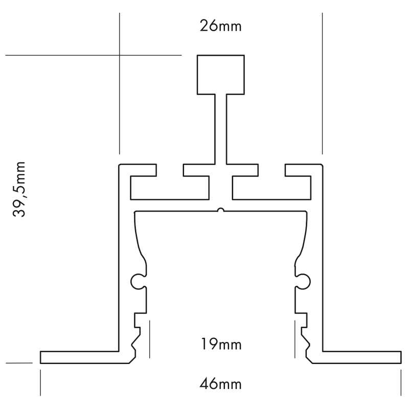 Aluminiumprofil M-Line Grid, 2m - PROLED | Bellalite Aluminiumprofil M-Line Grid, 2m - PROLED | Bellalite