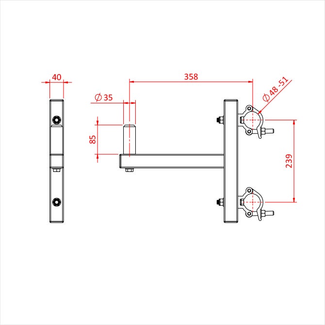 Doughty Truss Speaker Bracket svart - Doughty | Bellalite