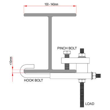 Doughty Adjustable Girder Clamp 150mm - 200mm - Doughty | Bellalite Doughty Adjustable Girder Clamp 150mm - 200mm - Doughty | Bellalite