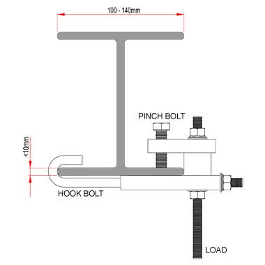 Doughty Adjustable Girder Clamp 150mm - 200mm - Doughty | Bellalite Doughty Adjustable Girder Clamp 150mm - 200mm - Doughty | Bellalite