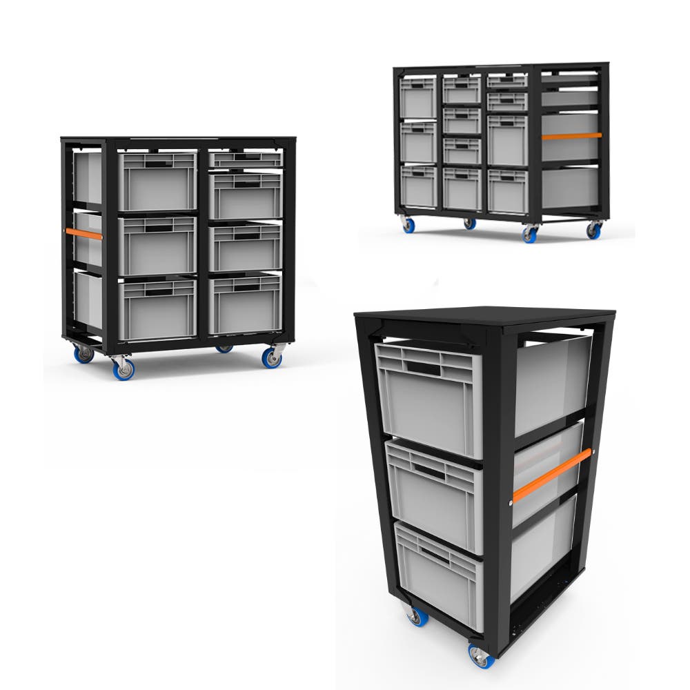 Admiral Storage Cart Set 2 Unit H 112 With Top Lid - Admiral Staging | Bellalite Admiral Storage Cart Set 2 Unit H 112 With Top Lid - Admiral Staging | Bellalite