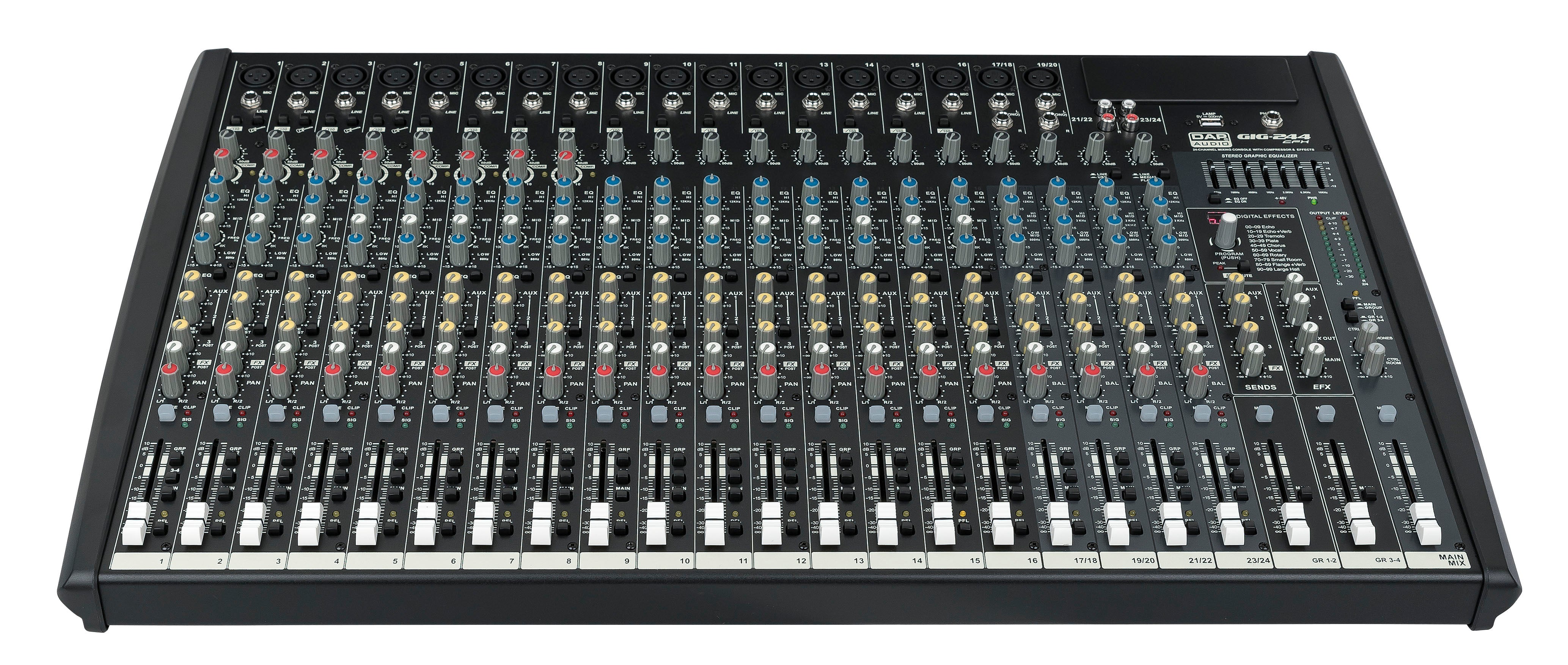 Ljudmixer DAP GIG-244CFX 24 Channel Mixer with dynamics and DSP - DAP | Bellalite