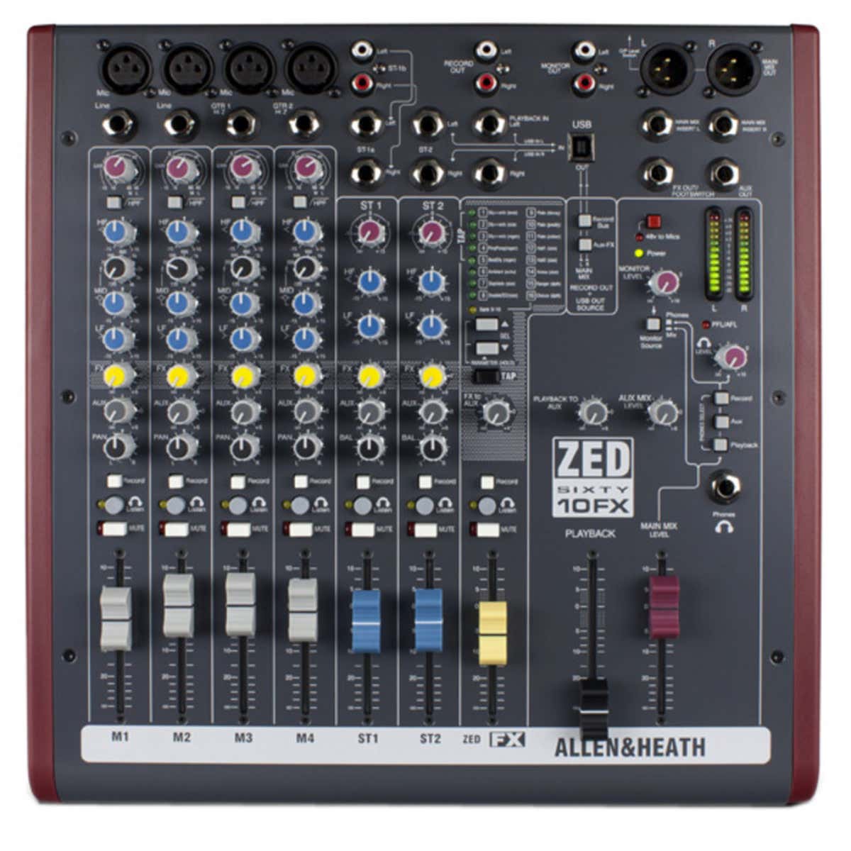 Allen & Heath ZED60-10FX 4 Mic/Line Inputs, 2 Stereos, 60mm faders - Allen & Heath | Bellalite Allen & Heath ZED60-10FX 4 Mic/Line Inputs, 2 Stereos, 60mm faders - Allen & Heath | Bellalite