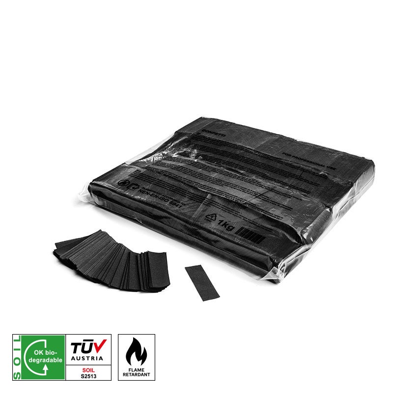 MAGICFX® Slowfall Confetti Rectangles 55 x 17mm Black - MagicFX | Bellalite