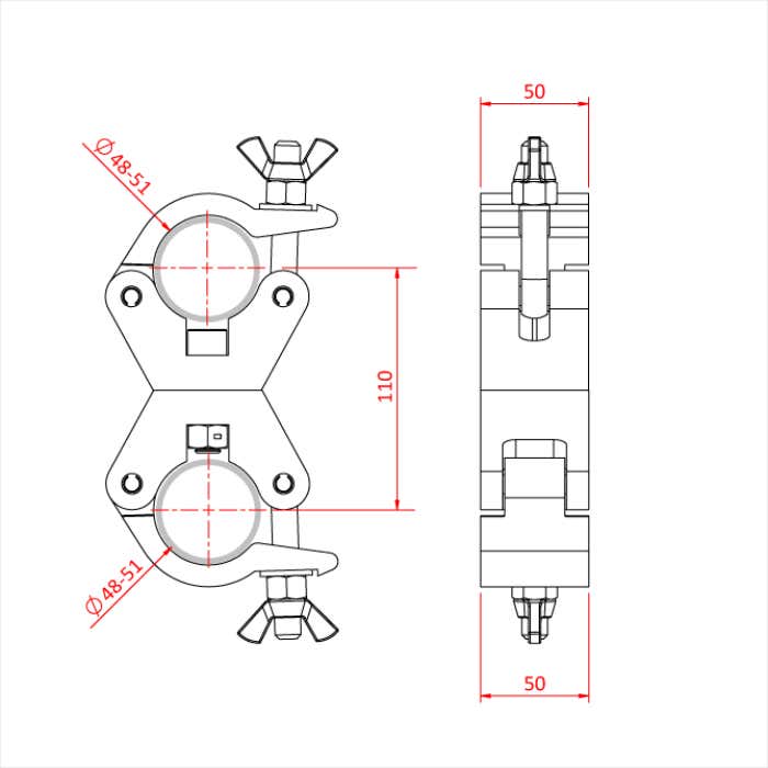Doughty Clamp Parallel Coupler 48mm - 51mm, Svart - Doughty | Bellalite Doughty Clamp Parallel Coupler 48mm - 51mm, Svart - Doughty | Bellalite