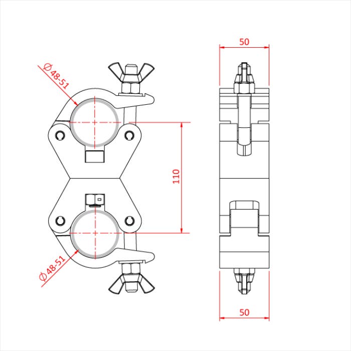 Doughty Clamp Parallel Coupler 48mm - 51mm, Svart - Doughty | Bellalite Doughty Clamp Parallel Coupler 48mm - 51mm, Svart - Doughty | Bellalite