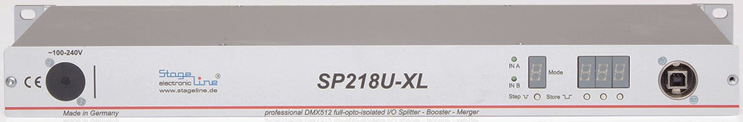 DMX Splitter/Booster SP218U-XL 1 in / 8 ut RJ45 - Stageline | Bellalite