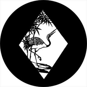 Standing Crane Metallgobo, (50mm/38mm) - Rosco | Bellalite Standing Crane Metallgobo, (50mm/38mm) - Rosco | Bellalite