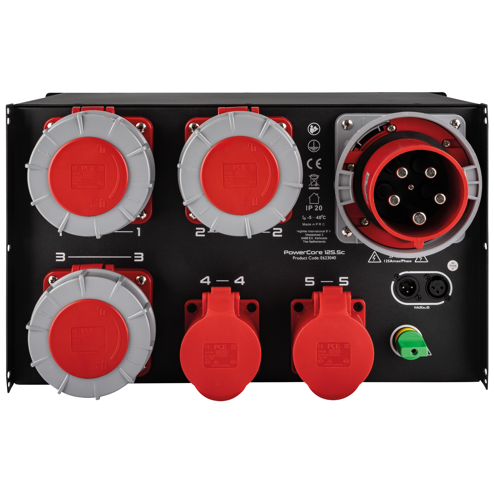 PowerCore 125.5c 2x CEE 32A + 3x CEE 63A - Showgear | Bellalite