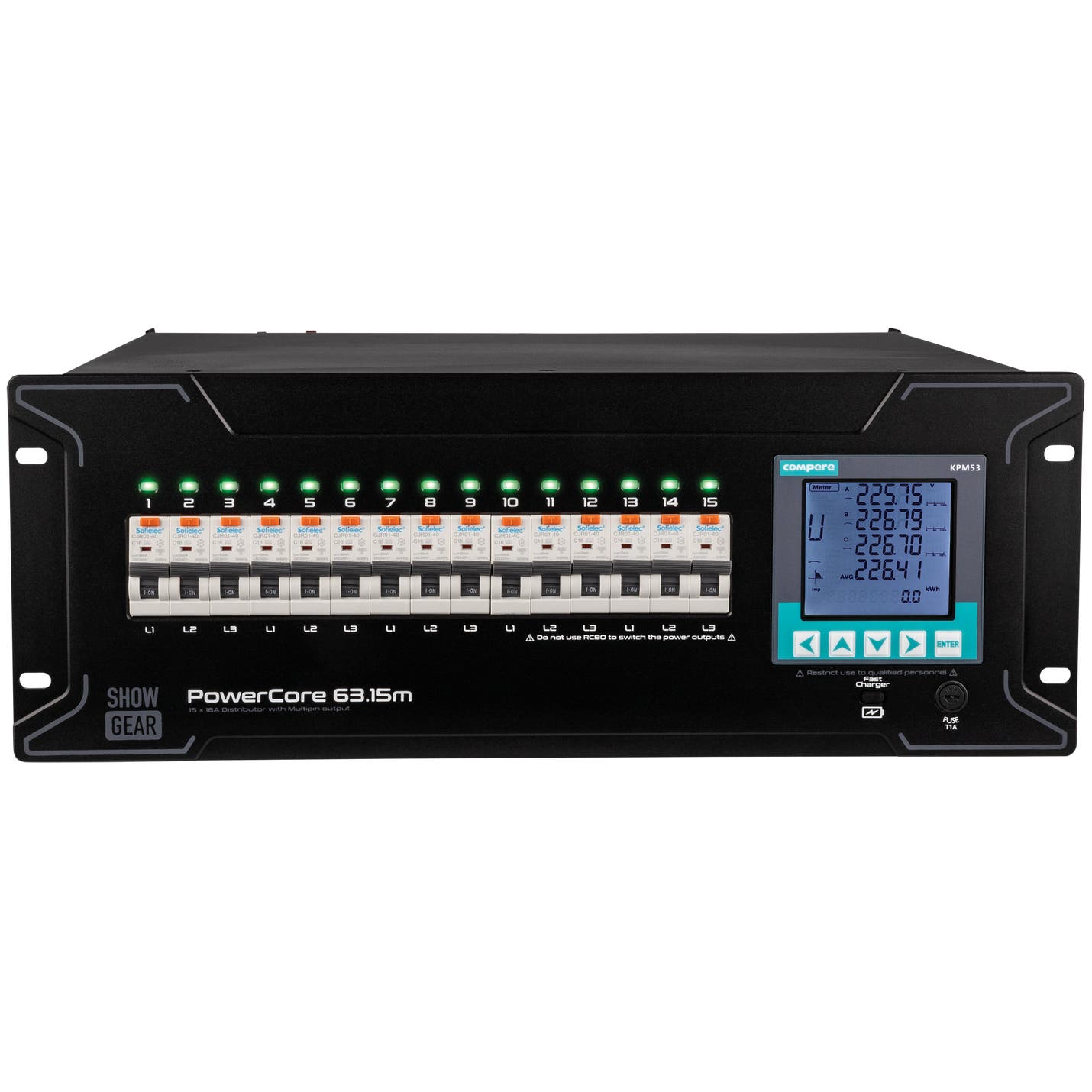 PowerCore 63.15m 9x Schuko + 2x 16-Pin Multi - Showgear | Bellalite PowerCore 63.15m 9x Schuko + 2x 16-Pin Multi - Showgear | Bellalite