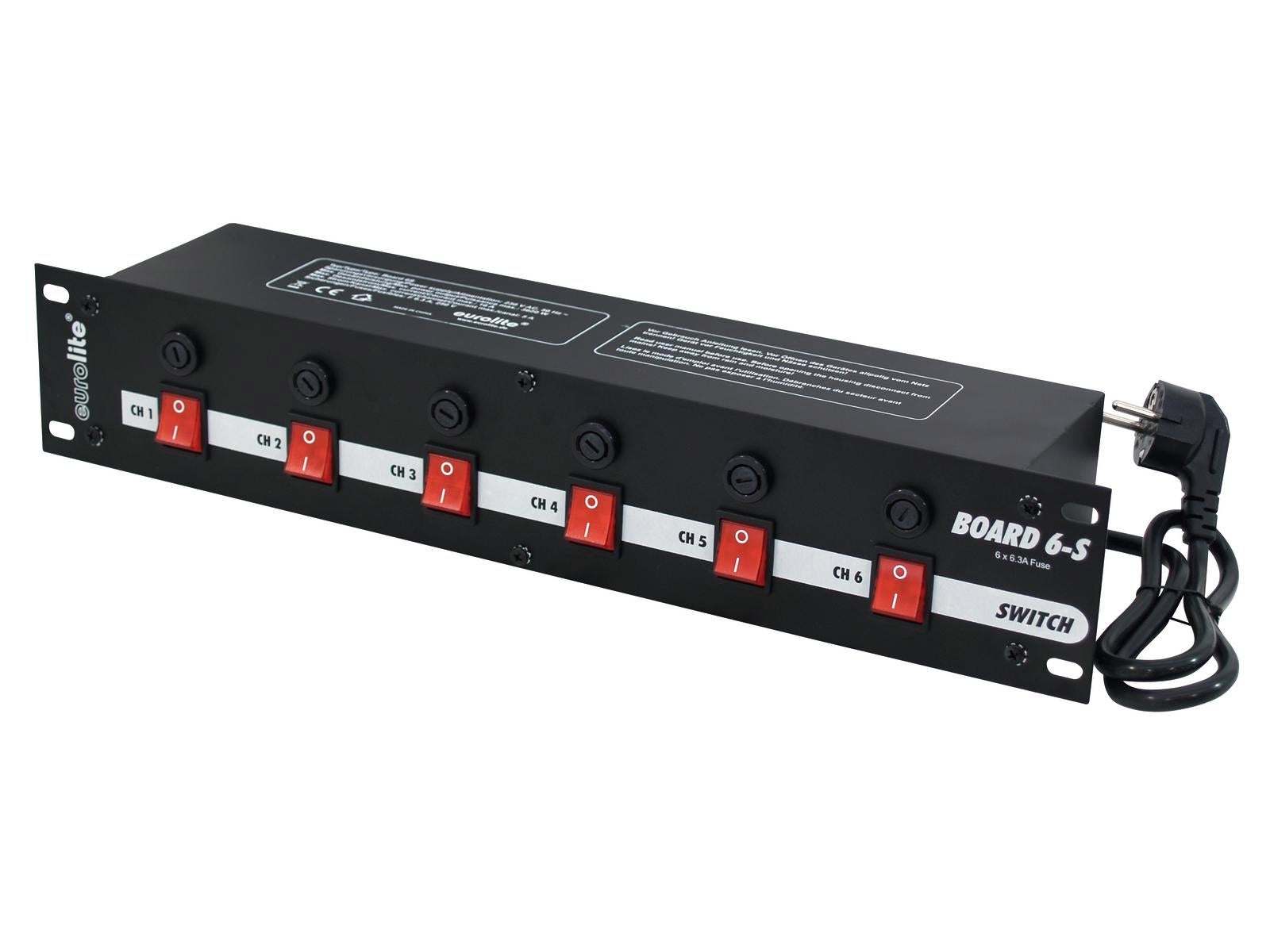 Switchpanel 19" Board 6-S 6x Schuko - Eurolite | Bellalite
