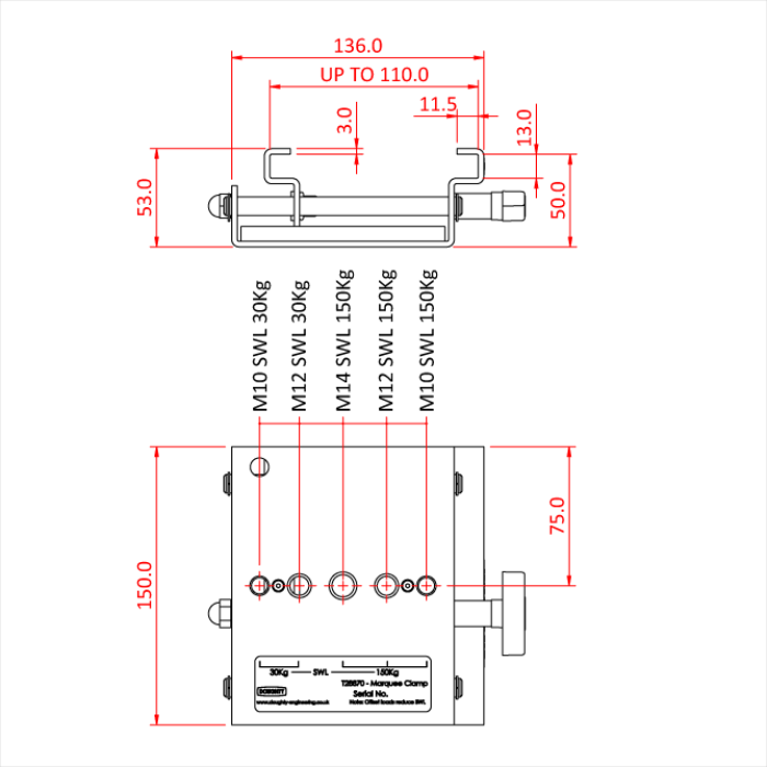 Doughty Standard Marquee Clamp  - Doughty | Bellalite