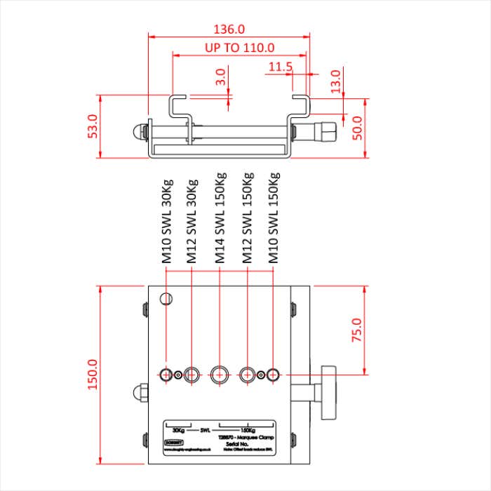 Doughty Standard Marquee Clamp - Doughty | Bellalite Doughty Standard Marquee Clamp - Doughty | Bellalite